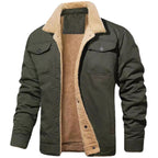 Herren gefütterte Steppjacke im Utility-Stil mit warmem Innenfutter