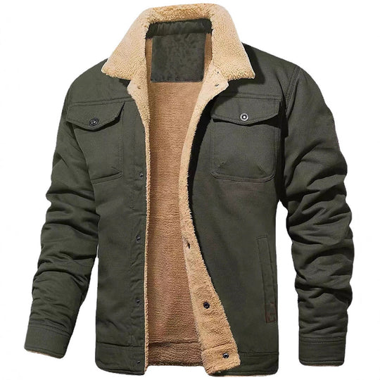 Herren gefütterte Steppjacke im Utility-Stil mit warmem Innenfutter R&B