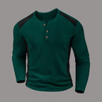 Herren Langarmhemd mit charismatischem Henley-Ausschnitt von R&B
