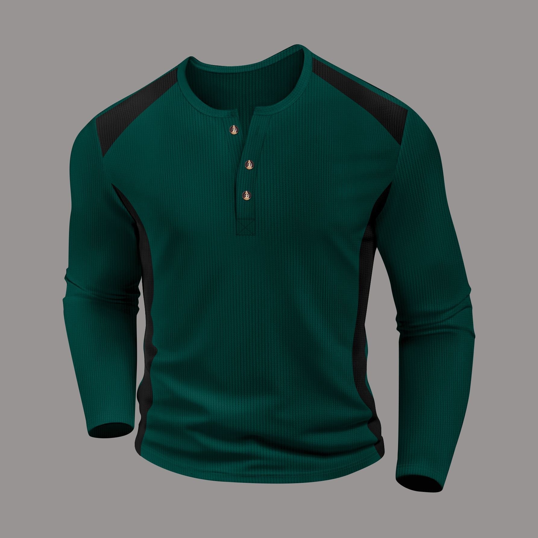 Herren Langarmhemd mit charismatischem Henley-Ausschnitt von R&B