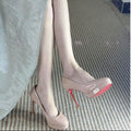 Damen glänzende Stiletto Pumps mit hoher Absatzform R&B