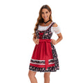 Damen nan kurzes traditionelles Dirndl mit floraler Musterung, Schnürung und Spitzenbluse R&B