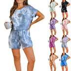 Damen gemütliches Zweiteiler-Set aus weichem Material mit modischem Batikdesign R&B