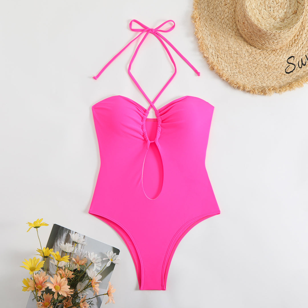 Damen Trendiger Einteiler Badeanzug mit verspieltem Cut-Out R&B