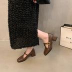 Damen elegante Mary Jane Pumps mit auffälliger Schnalle R&B