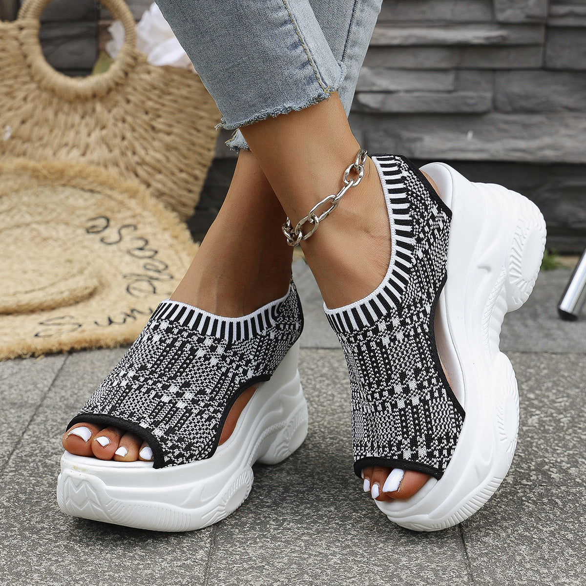 Damen Wedge-Sneaker mit schnittigem Design und atmungsaktivem Obermaterial R&B