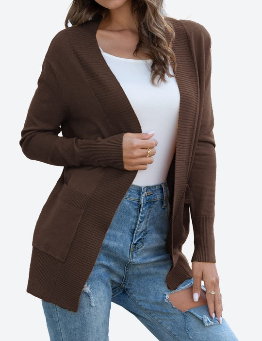 Damen Langärmliger Strickmantel R&B