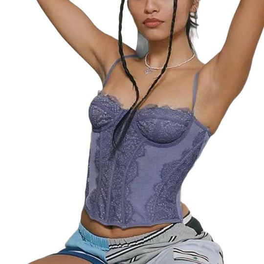 Damen Spitzen-Corsage mit verstellbaren Trägern und formendem Schnitt R&B