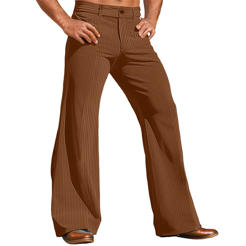Herren elegante Flared Hose im Vintage-Stil mit Streifenmuster R&B