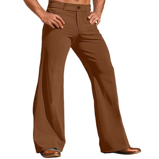 Herren elegante Flared Hose im Vintage-Stil mit Streifenmuster R&B
