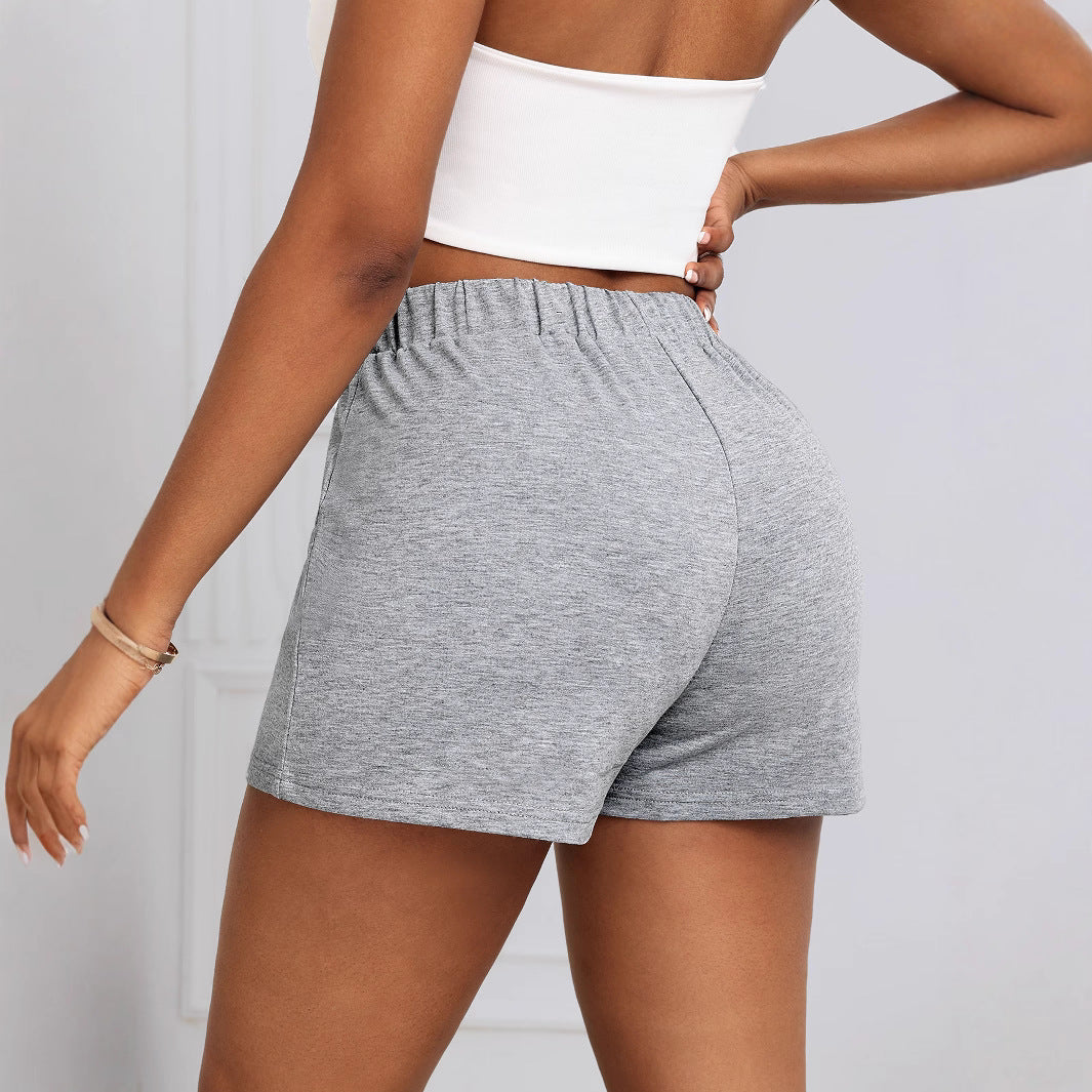 Damen Sportliche Shorts mit elastischem Bund und Seitentaschen R&B