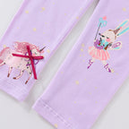 Mädchen Leggings mit verspieltem Einhorn- und Hasenmuster R&B