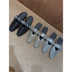 Damen trendige Mules mit modischem Netzdesign und stilvollem Riemen R&B