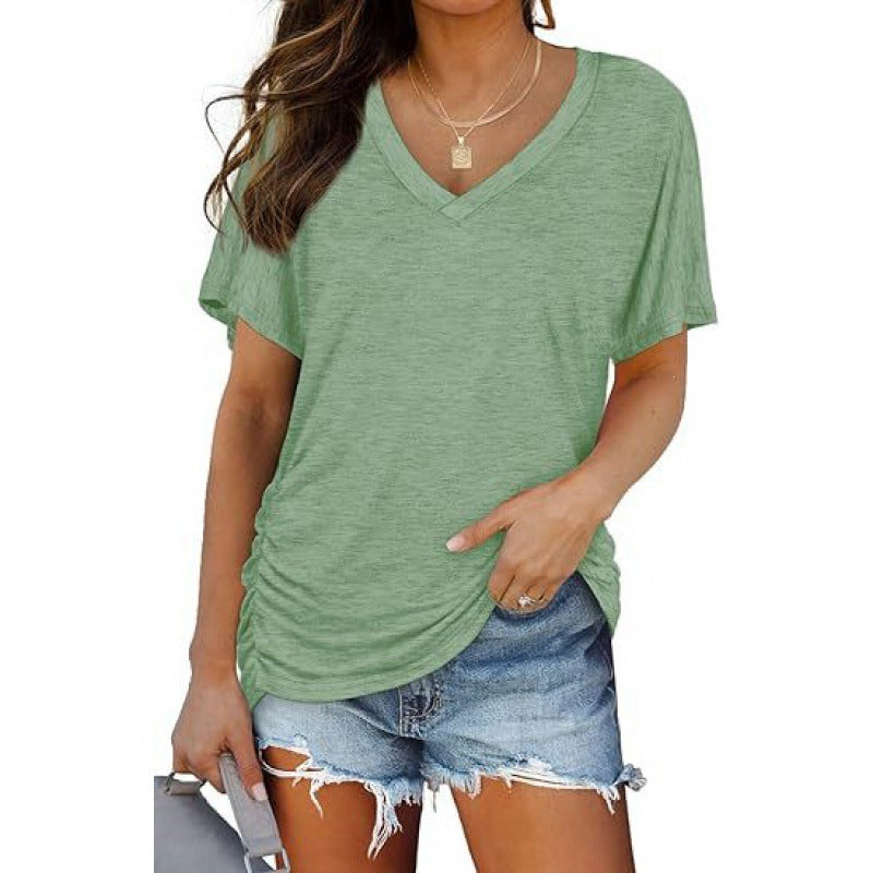 Damen V-Ausschnitt T-Shirt Aus Weichem Single Jersey Heidi-Mode