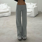 Damen Flared Sweatpants mit elastischem Bund und verstellbarem Kordelzug R&B
