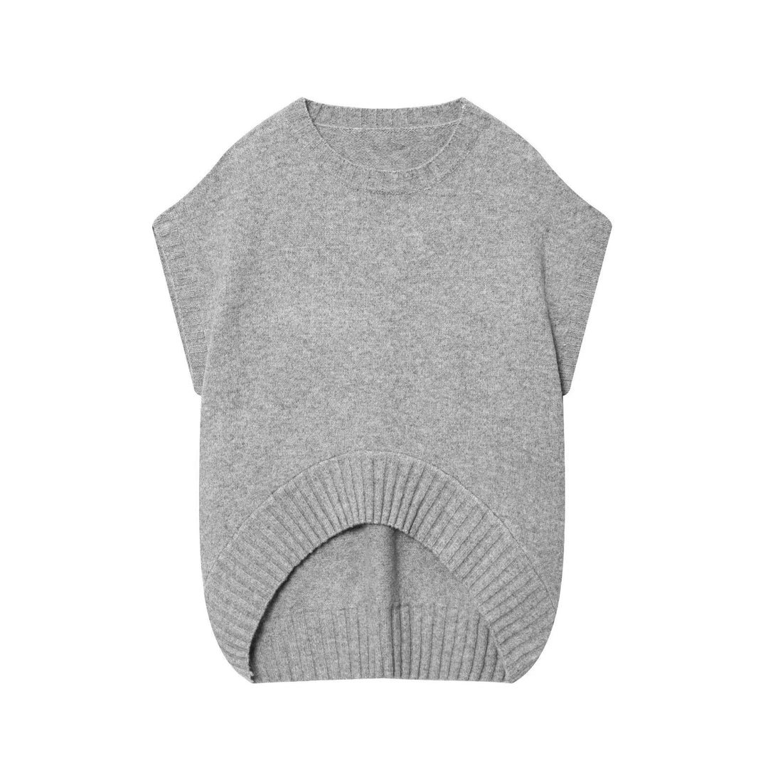 Damen lässiges Stricktop mit asymmetrischem Saum R&B