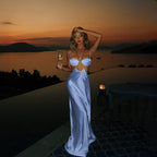 Damen Maxikleid mit verführerischem Halterneck und raffiniertem Cut-Out R&B
