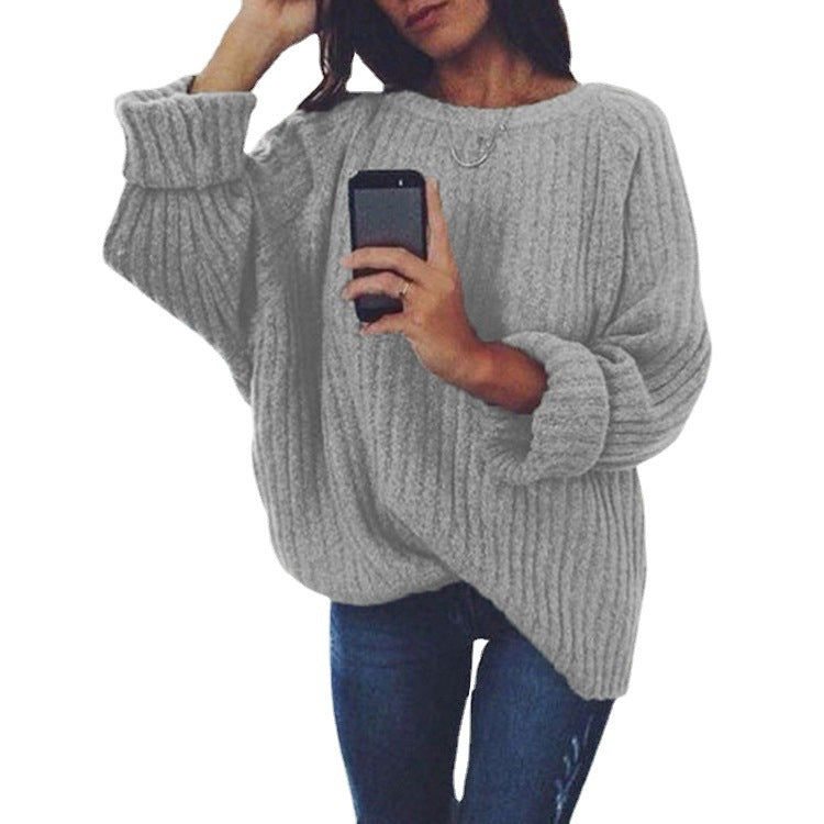 Damen Grobstrickpullover mit lockerer Passform und trendigem Rippenmuster R&B