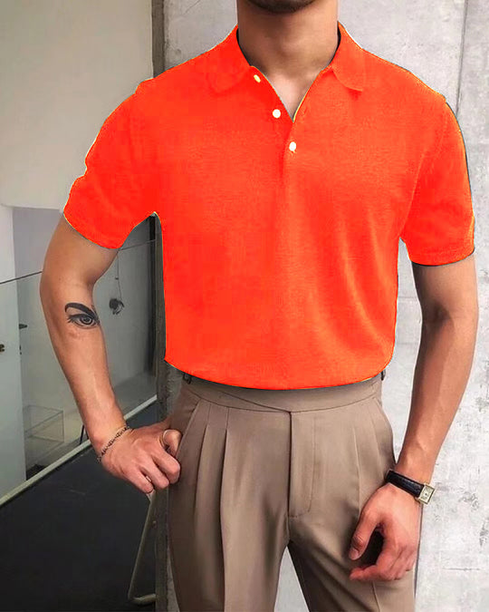 Herren nan Premium-Feinstrick-Poloshirt mit offenem Hemdkragen und dezenter Knopfleiste R&B