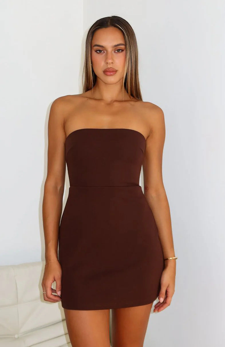 Damen Elegantes Bandeau-Minikleid R&B