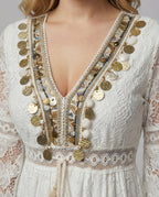 Boho jurk met lange mouwen