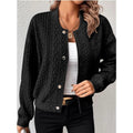 Damen Lässige Strickjacke mit strukturierter Oberfläche und Knopfleiste