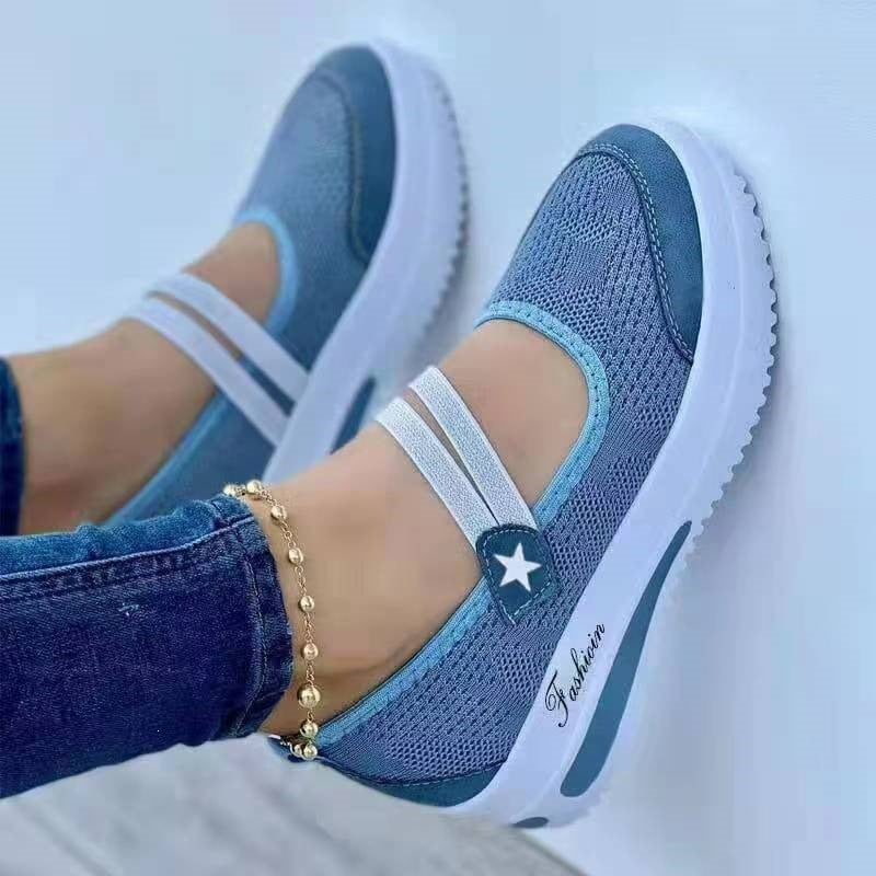 Damen Komfortable Slip-On Sneakers mit elastischem Riemen R&B