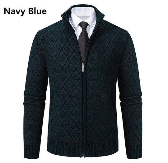 Herren modische Strickjacke mit grafischem Zipper-Design R&B