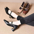 Damen Elegante Mary Jane Pumps mit trendigem Metallakzent R&B