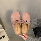 Damen hochwertige Slipper mit weichem Innensohle und dekorativem Schleifchen R&B