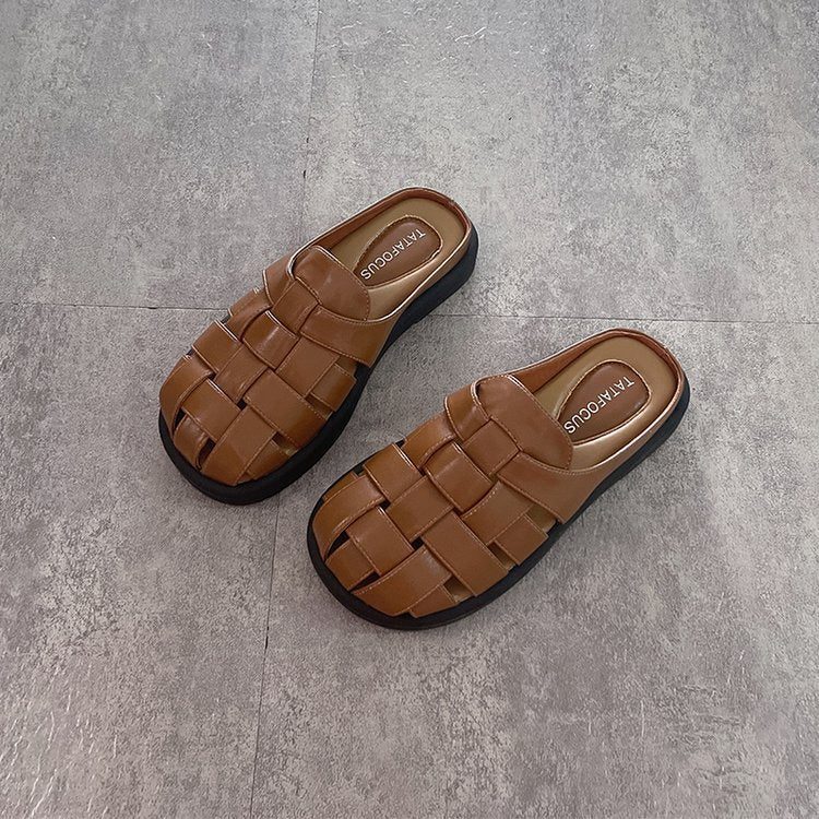 Damen Komfortable geflochtene Sandalen mit bequemer Fußbettgestaltung R&B
