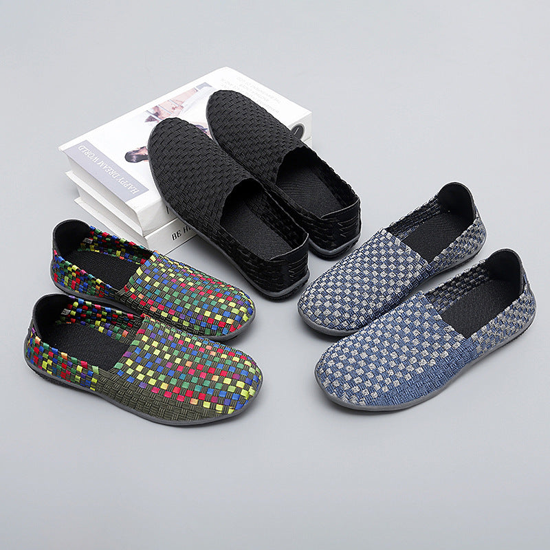 Damen Bequeme Freizeit-Slipper mit elastischer Netzstruktur und rutschfester Sohle