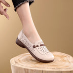 Damen Komfortable und modische Ballerinas mit perforiertem Design R&B