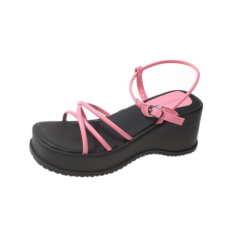 Damen Wedge-Sandaletten mit verstellbarem Riemen und schickem Design R&B