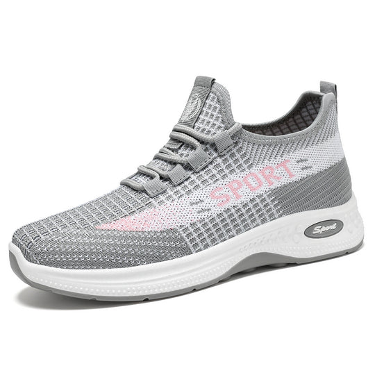Damen Sportliche Sneakers mit atmungsaktiver Strickoberfläche und rutschfester Sohle R&B