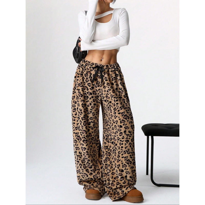 Damen Bequeme Hosen mit Leopardenmuster R&B
