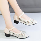 Damen Elegante Ballerinas mit stilvoller Spitzeneinlage und bequemem Blockabsatz R&B