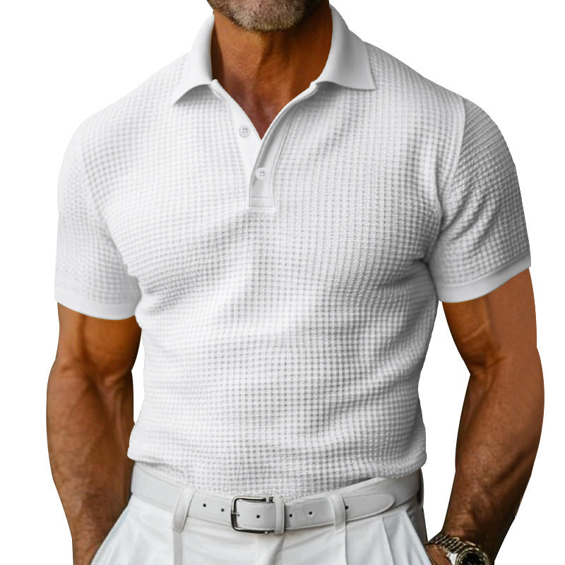 Herren nan strukturiertes Poloshirt mit Waffelpiqué und tailliertem Schnitt R&B