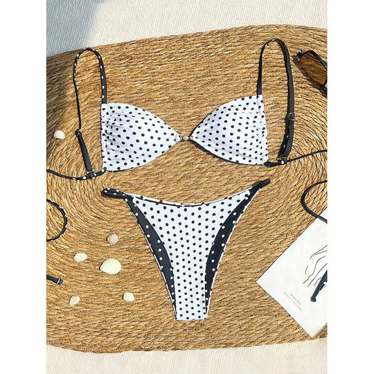 Damen Triangel-Bikini mit Punktemuster R&B