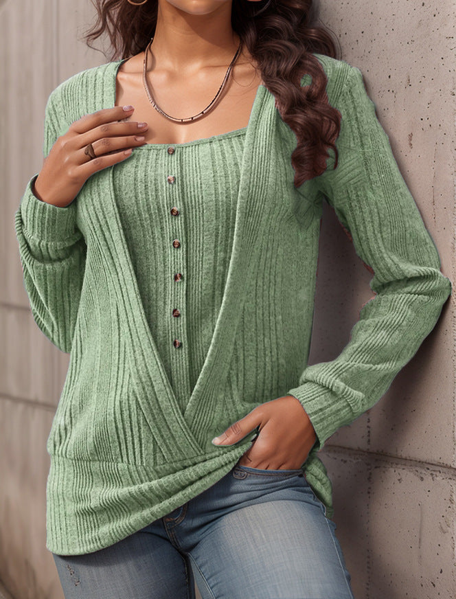 Damen Oversized Strickpullover mit modernem V-Ausschnitt R&B