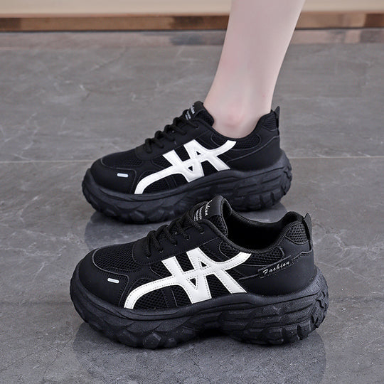 Damen Chunky Sneakers mit atmungsaktivem Mesh-Obermaterial und stoßdämpfender Sohle R&B
