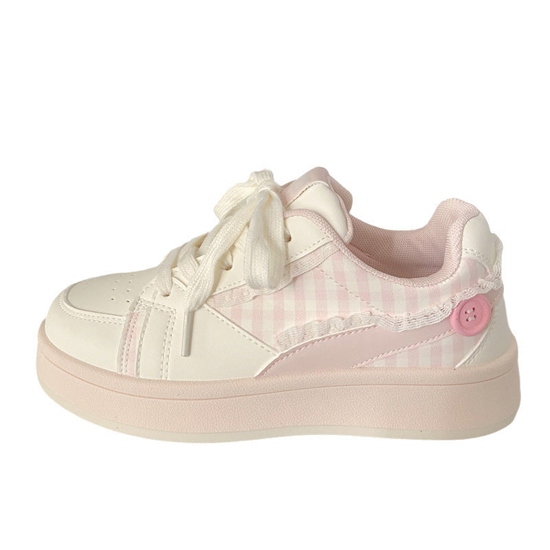 Damen Sneakers mit kariertem Design und komfortabler Dämpfung