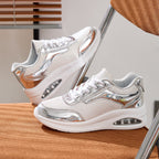 Damen Sportliche Sneaker mit Glitzeroberfläche und atmungsaktiver Innensohle