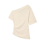 Damen asymmetrisches Oberteil mit elegantem Drapé R&B