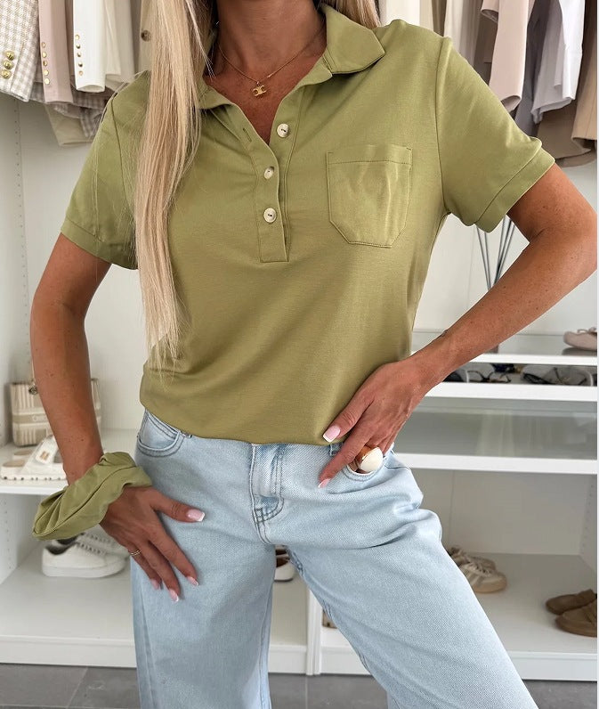 Damen Polohemd mit eleganter Knopfleiste von R&B