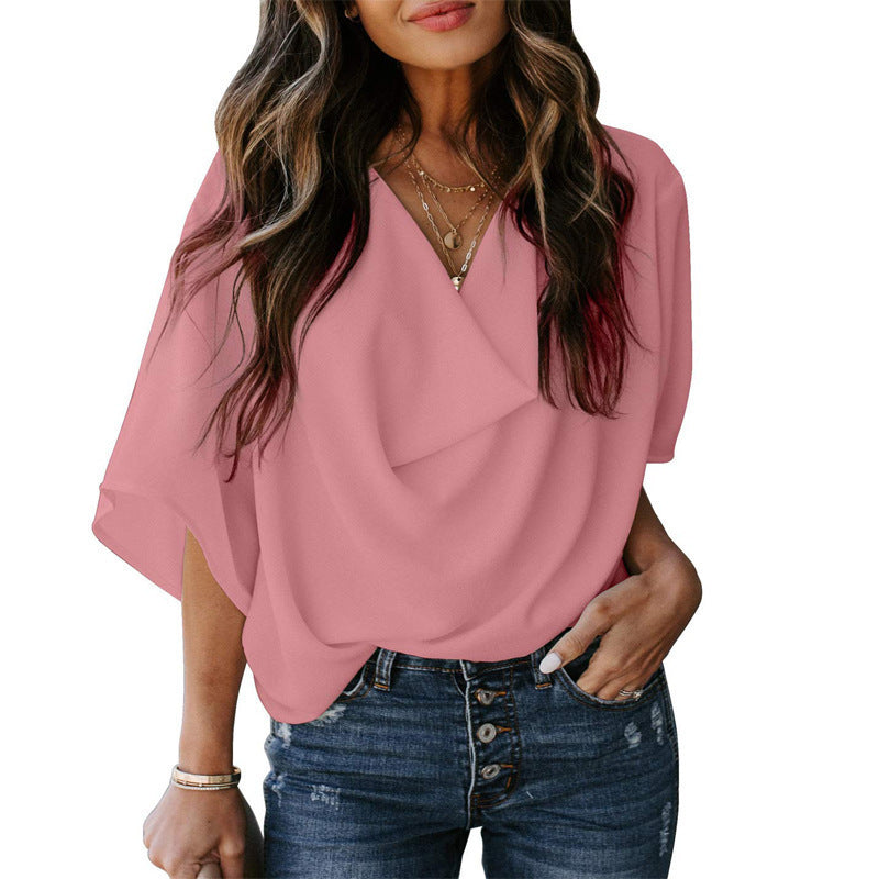 Damen Elegante Wickelbluse mit lässigem Schnitt R&B