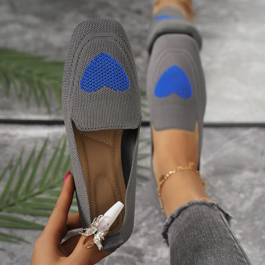 Damen Elegante Slip-On Ballerinas mit Herzdetails R&B