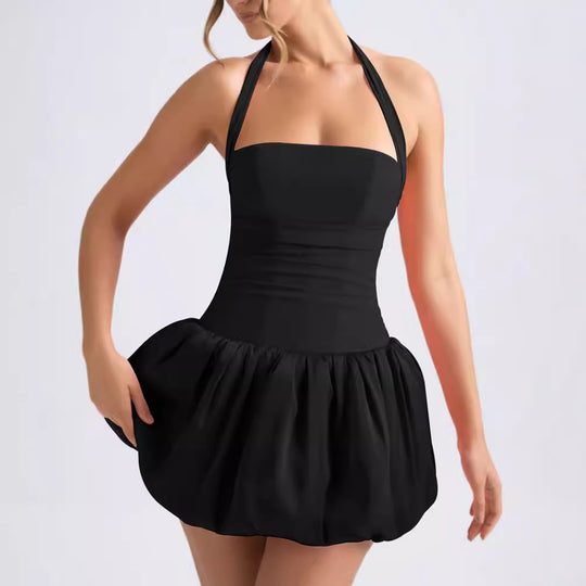 Damen Kleid mit schulterfreiem Design und lässigem Rock R&B