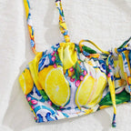 Damen Bikini-Set mit raffinierten BindR&Bändern und aufregendem Blumenmuster R&B