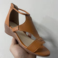 Damen elegante Wedge-Sandalen mit verstellbaren Riemen und anatomischem Fußbett R&B